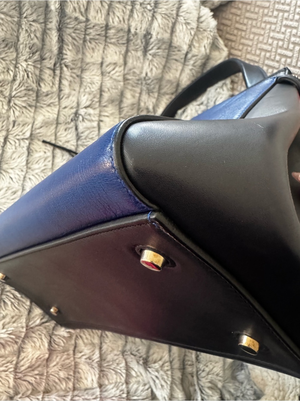 Authentic Celine Edge Bag - Blue/Black Leather - Picture 12 of 13